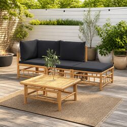 Stylish Bamboo Garden Lounge Set for Outdoor Comfort