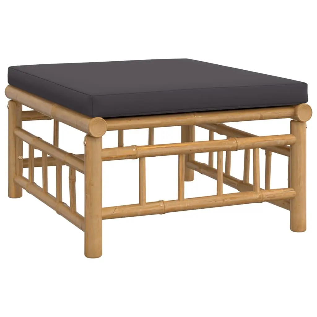 Bamboo Lounge Set 12 Piece Outdoor Furniture with Cushions Brown