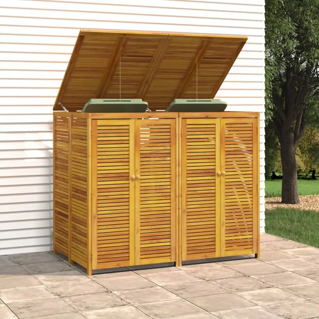 Double Garbage Bin Shed in Brown Wood