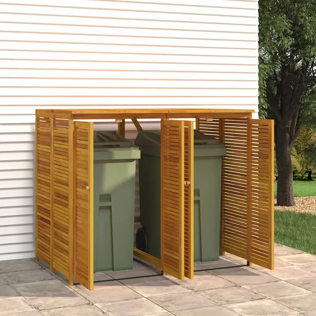 Double Garbage Bin Shed in Brown Wood