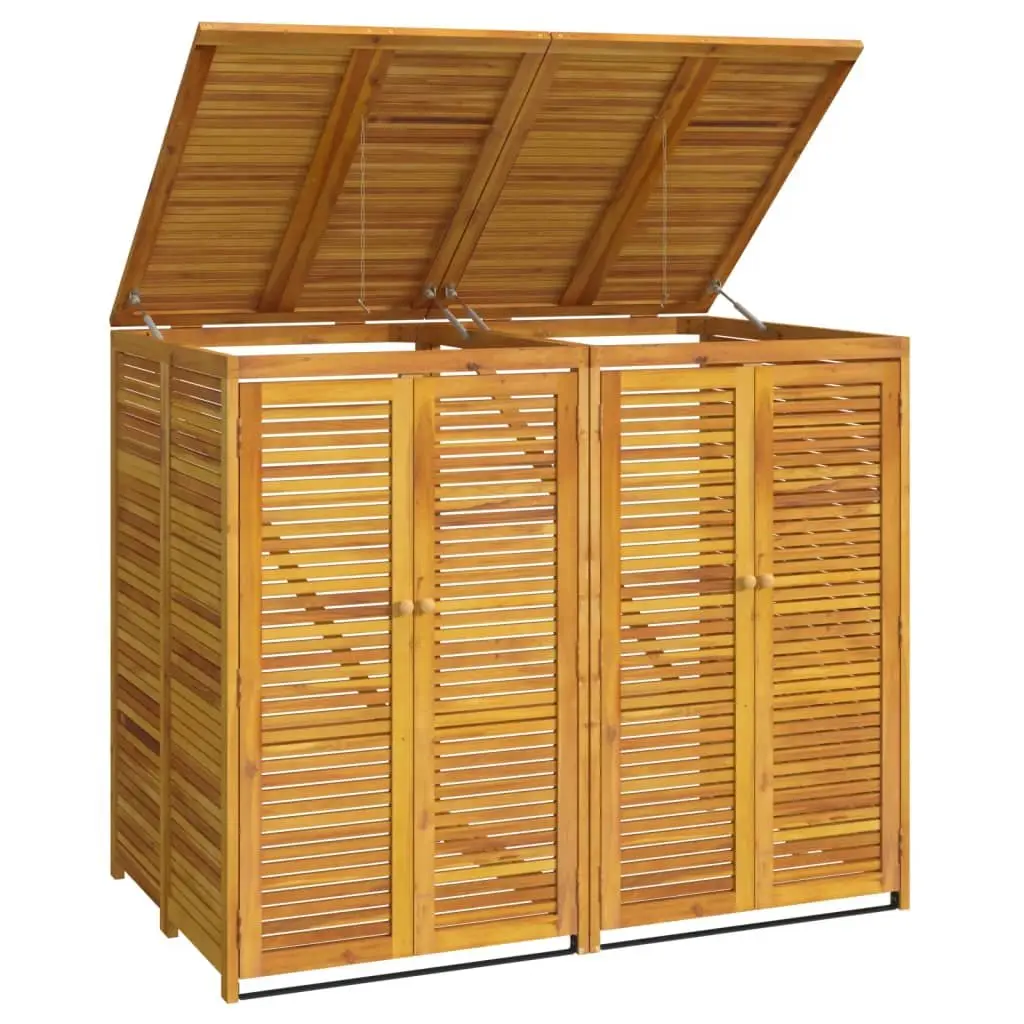 Double Garbage Bin Shed in Brown Wood