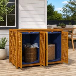 Solid Acacia Wood Outdoor Storage Box 140x87x104 cm