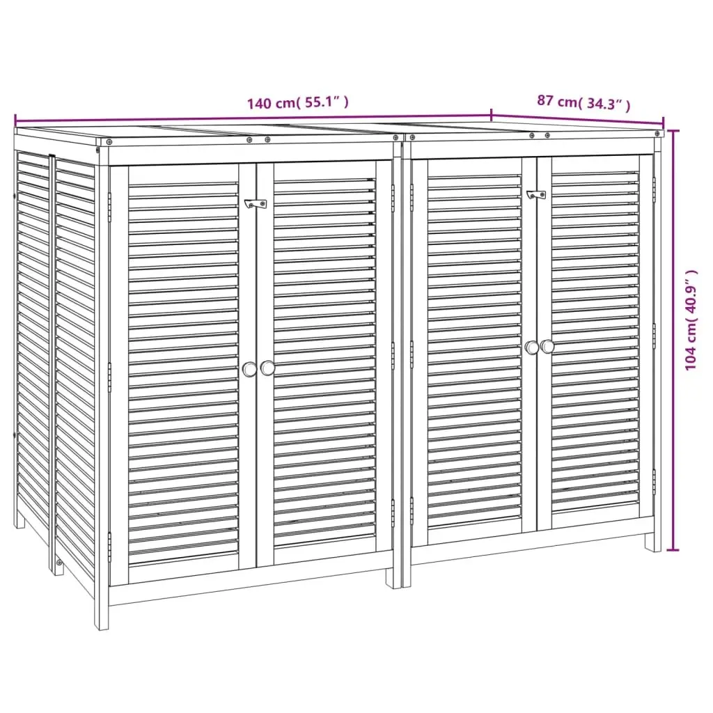 Garden Storage Box Solid Acacia Wood 140x87x104 cm Brown