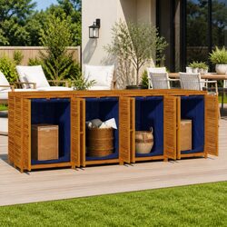 Sturdy Solid Acacia Wood Garden Storage Box 280x87x104 cm