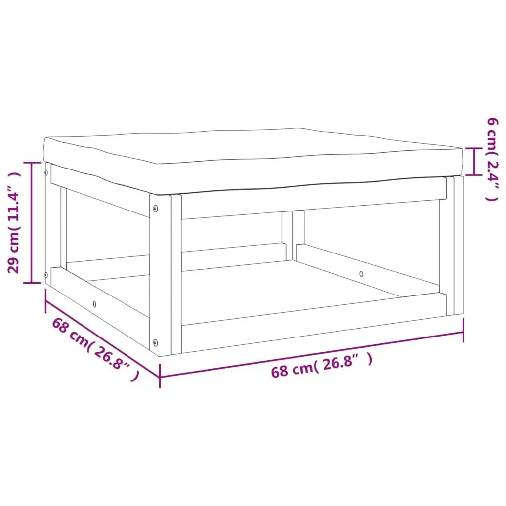 Solid Wood 4 Piece Garden Lounge Set with Cushions