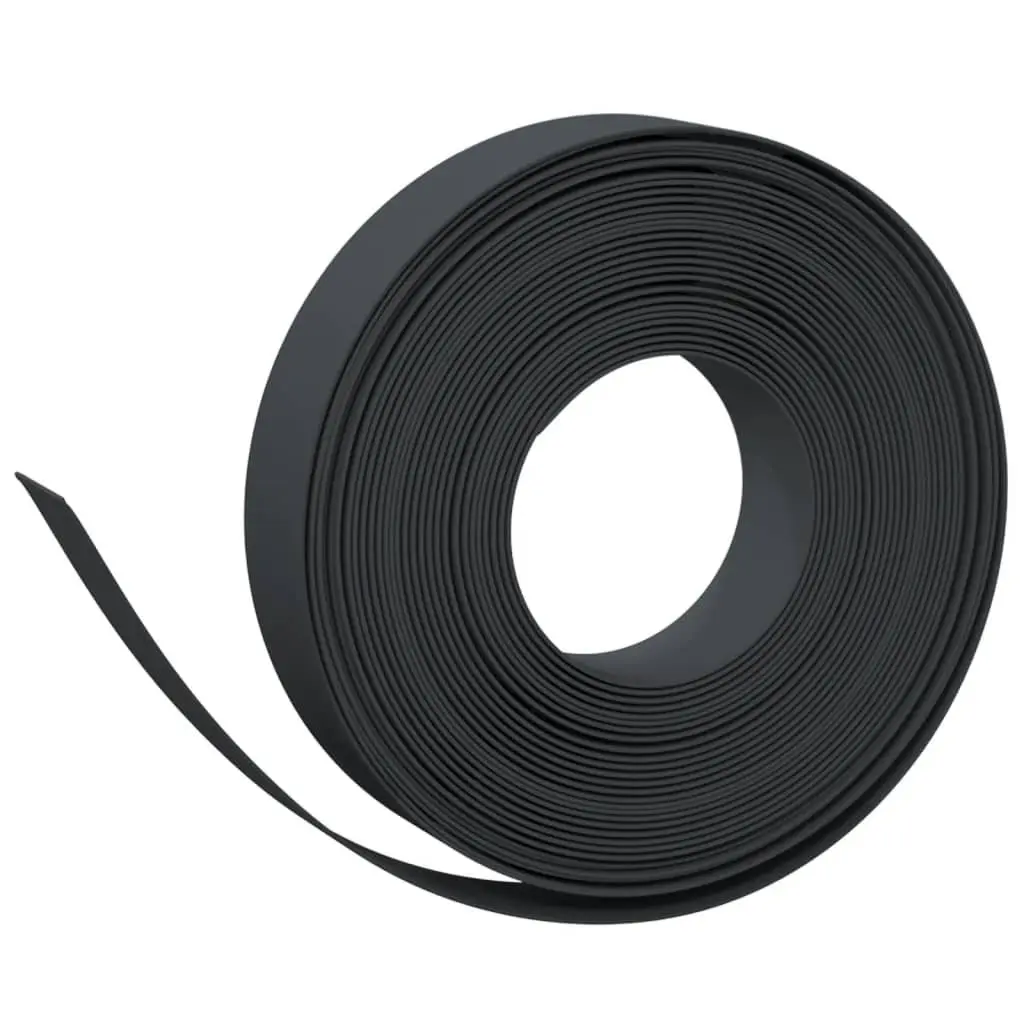 Garden Edging Polyethylene 10 m Black 2 Piece Flexible Lawn Border Flower Bed Path Edger