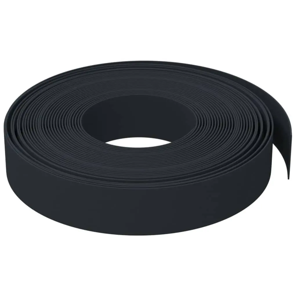 Garden Edging Polyethylene 10 m Black 2 Piece Flexible Lawn Border Flower Bed Path Edger