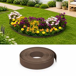 Durable Brown Flexible Garden Border Edging 10 m