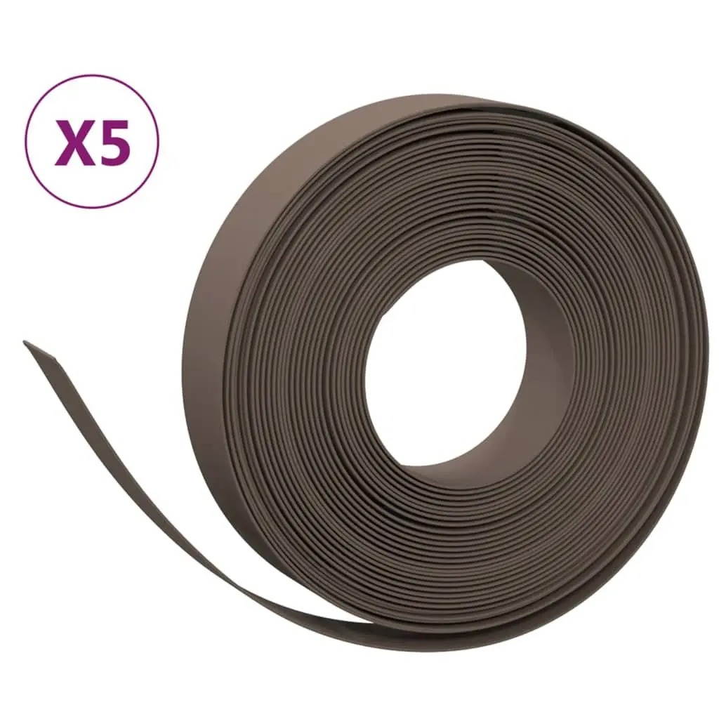 Flexible Brown Garden Edging Borders 5 pcs 10 m