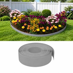 Premium Flexible Garden Edging Borders - 10 m Grey