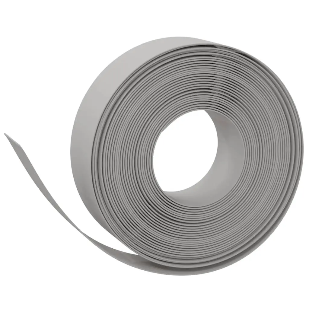 Garden Edging Borders 5 Pieces Grey 10 m Flexible Lawn Edge Flower Bed Path Trim