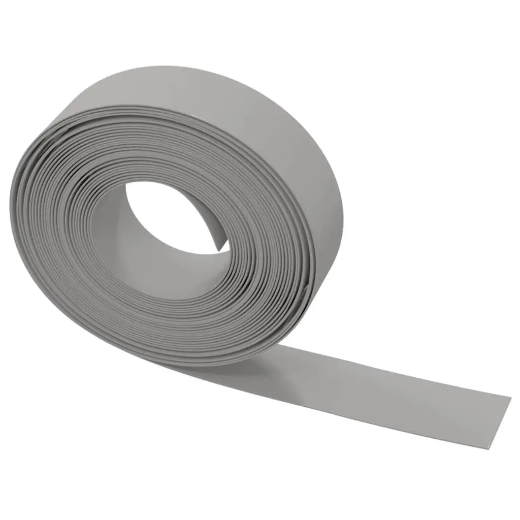 Garden Edging Borders 5 Pieces Grey 10 m Flexible Lawn Edge Flower Bed Path Trim
