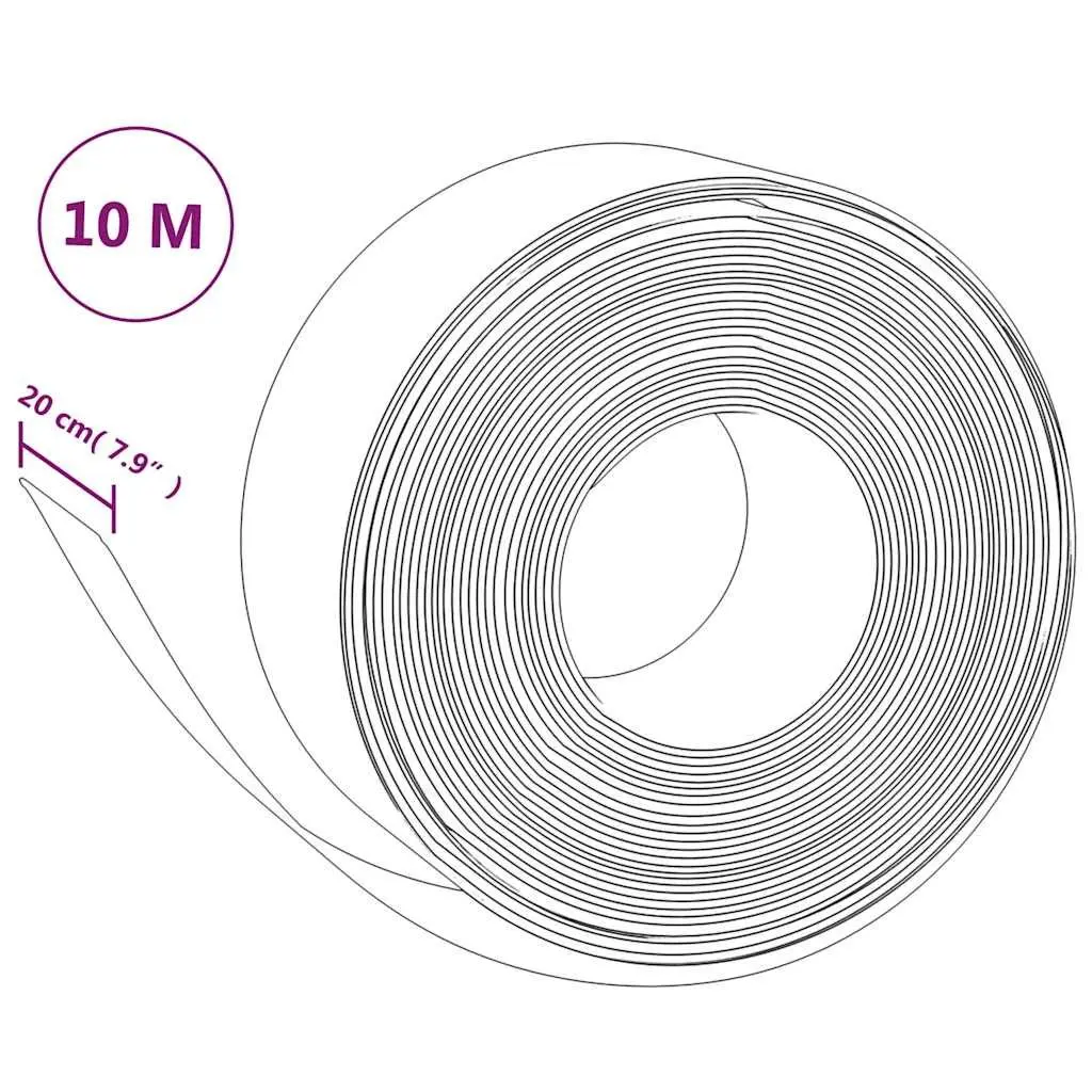 Flexible Garden Edging Border 4 pcs Grey 10 m 20 cm