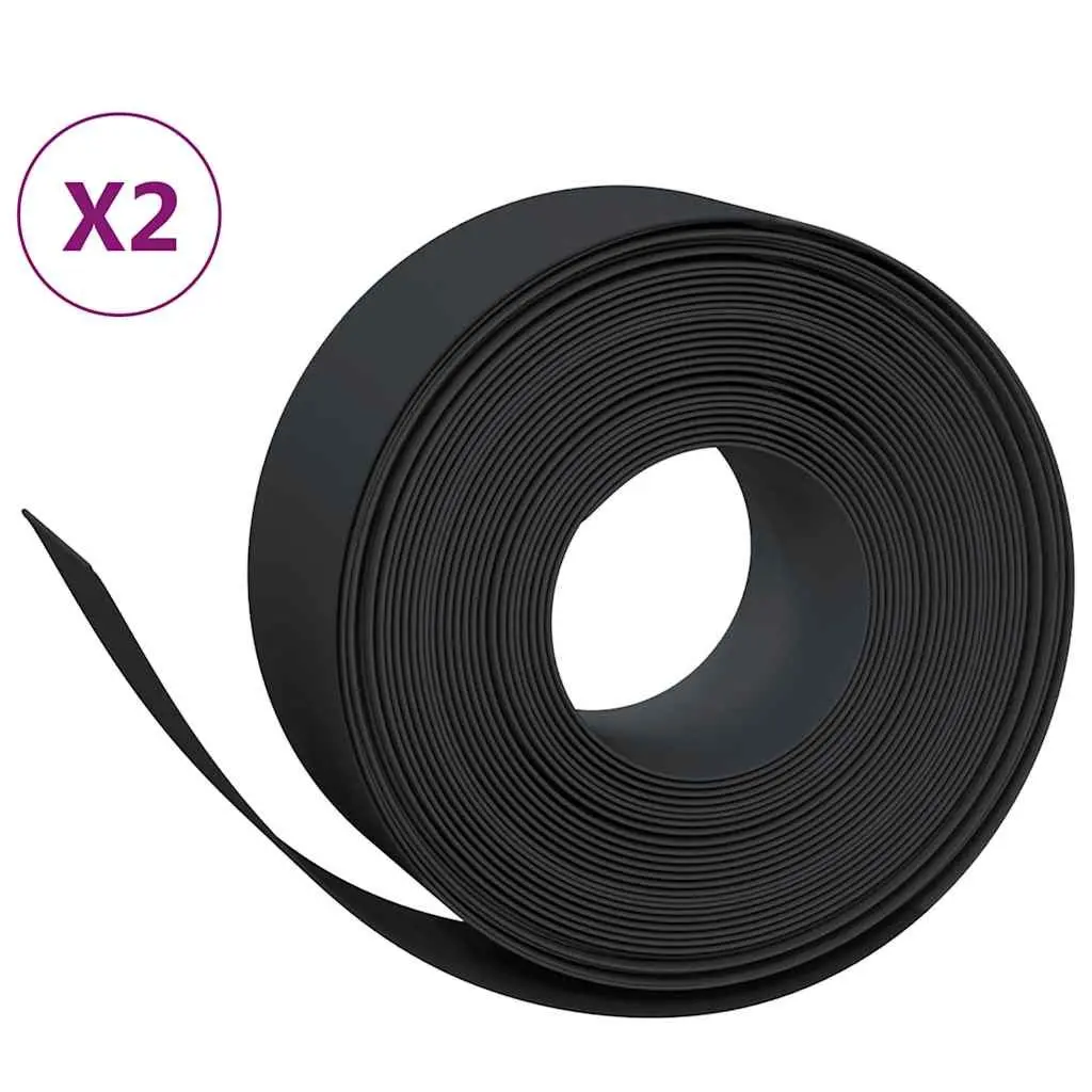 Garden Edging Black 10m Flexible Border Lawn Path Flower Bed Barrier Flexible