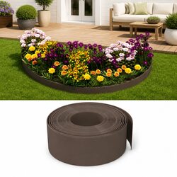 Flexible Brown Garden Edging Border Set, 10 m