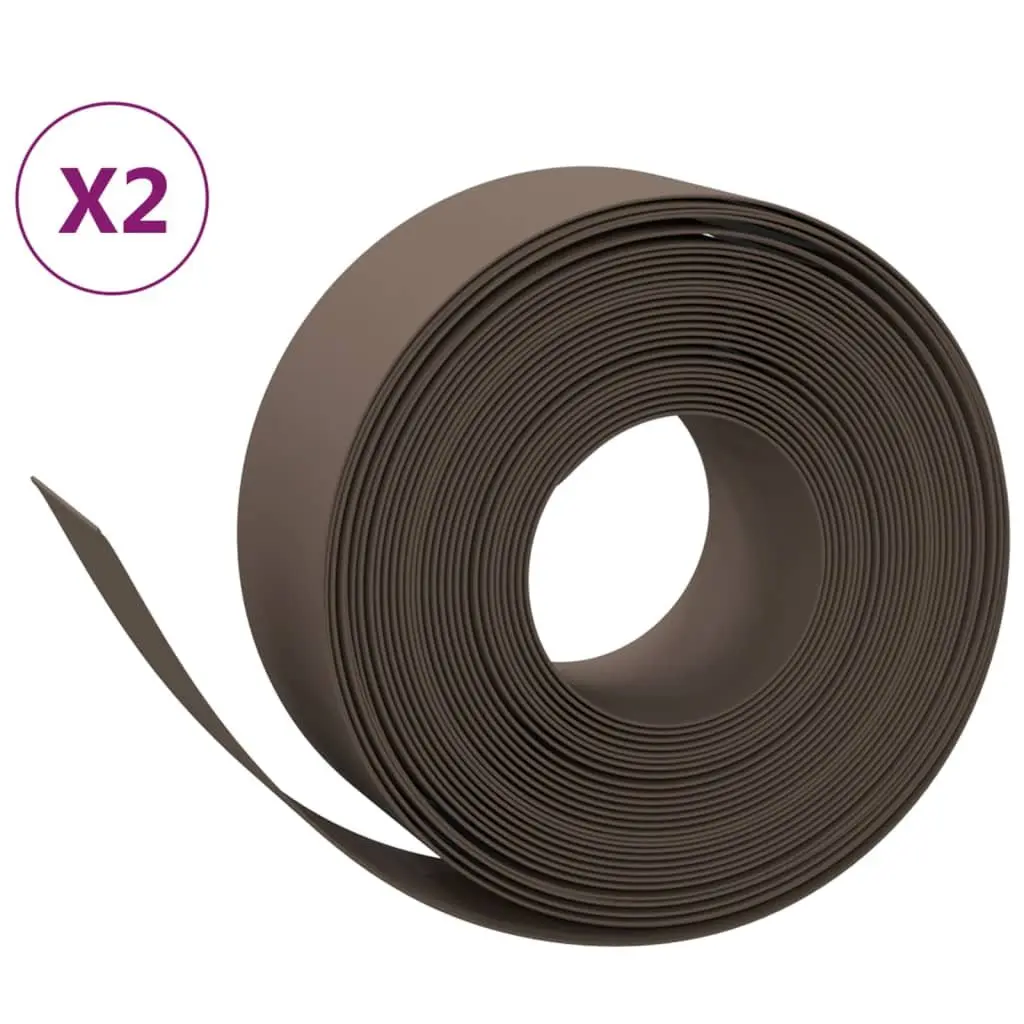 Flexible Brown Garden Edging Border Set, 10 m
