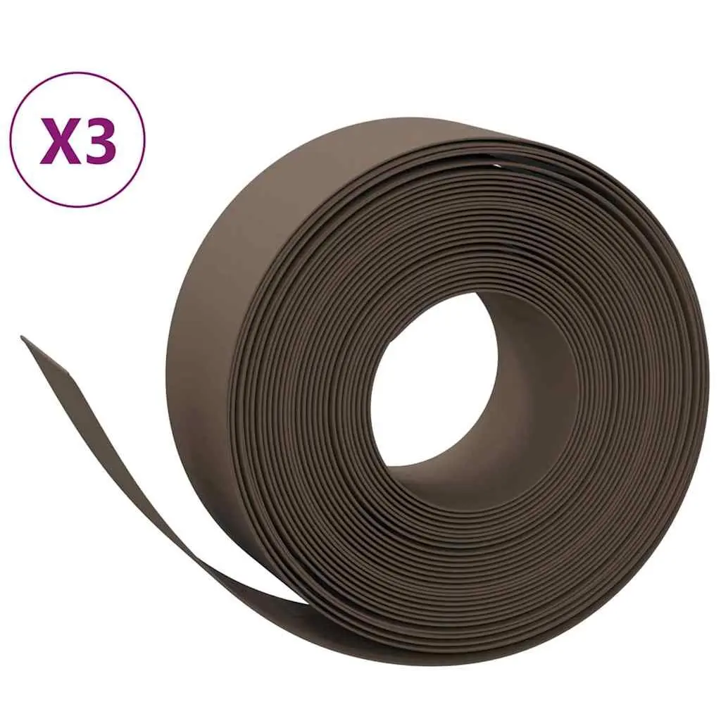 Flexible Brown Garden Edging 3 pcs 10 m 20 cm