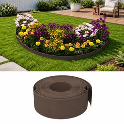 Durable Brown Garden Edging - 4 pcs Flexible 10 m