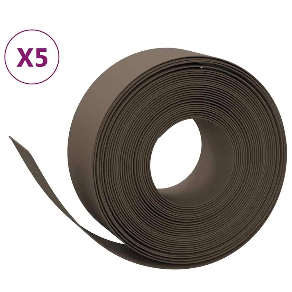 Brown Garden Edging Borders, 5 Pieces, 10 m