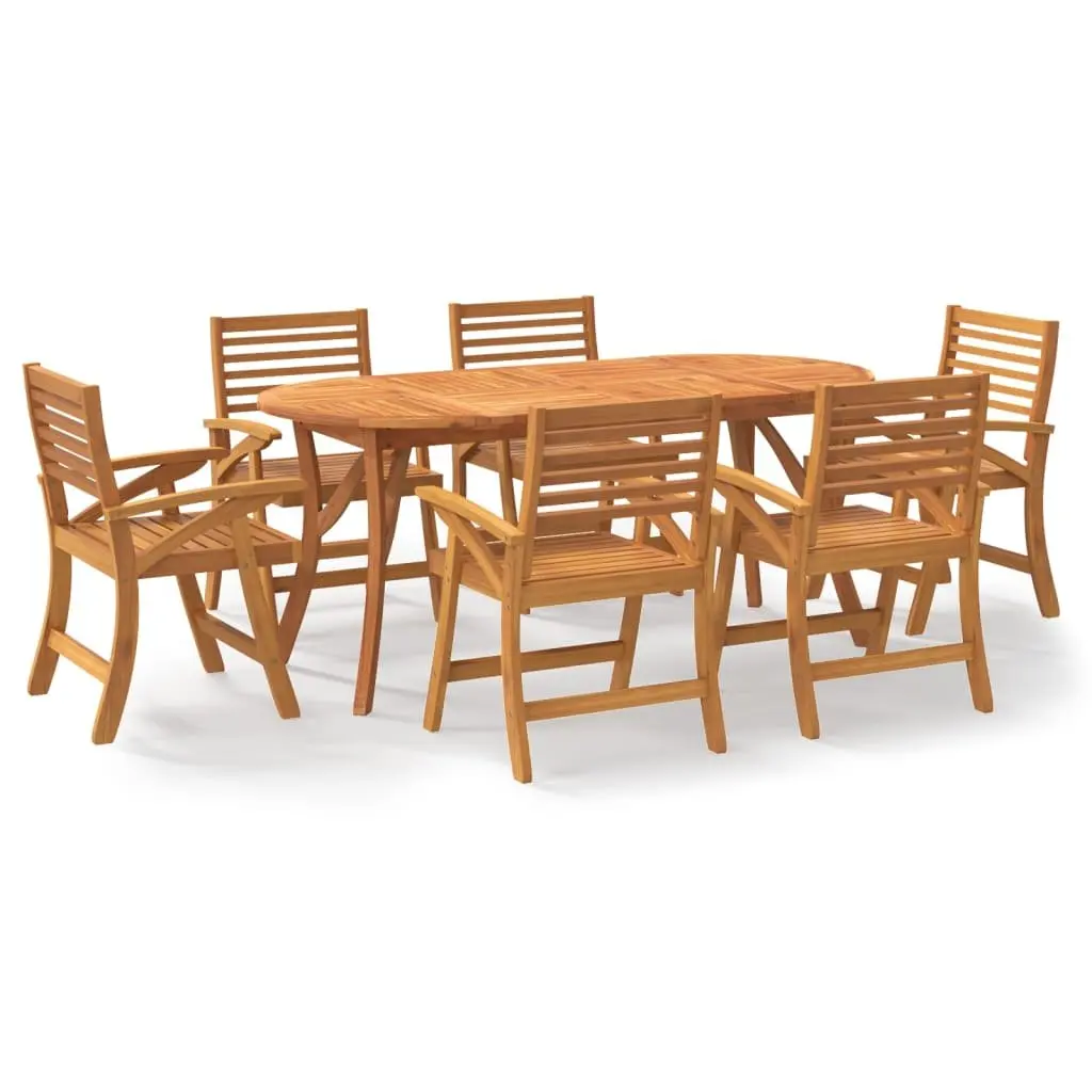 7 Piece Outdoor Dining Set in Solid Acacia Wood