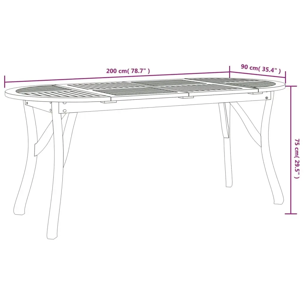 7 Piece Outdoor Dining Set in Solid Acacia Wood