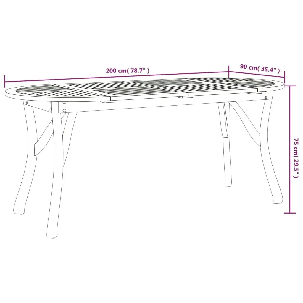 9 Piece Acacia Wood Garden Dining Set