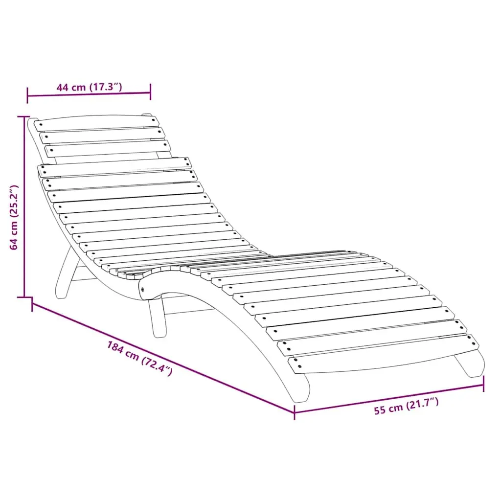 Sun Loungers Set Solid Acacia Wood Grey 2 Piece Outdoor Garden Patio Furniture