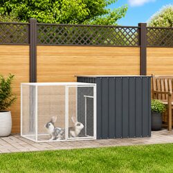 Sturdy Rabbit Cage Hutch Anthracite 200x91x100cm Steel