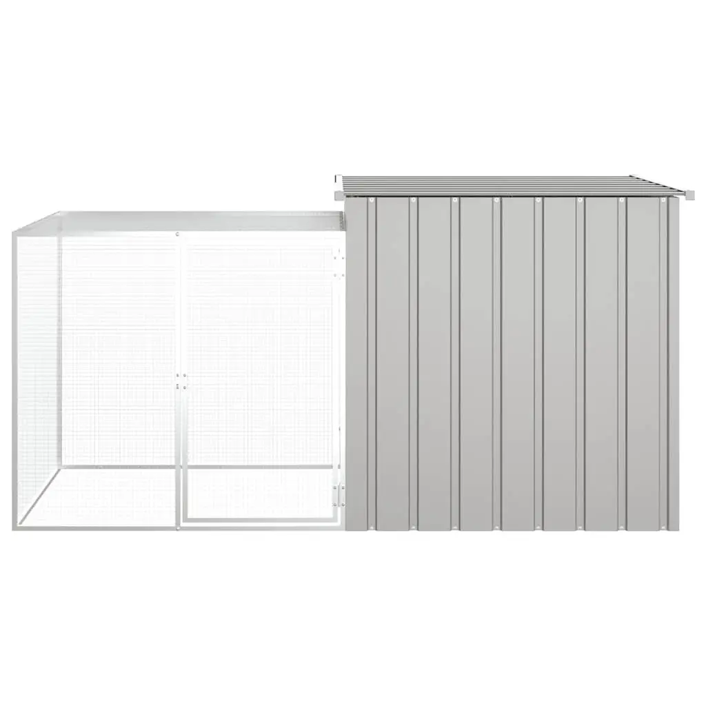Grey Galvanised Steel Rabbit Cage Hutch