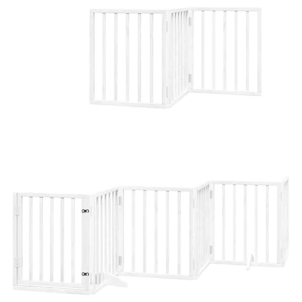 Foldable Dog Gate with 12 Panels in White