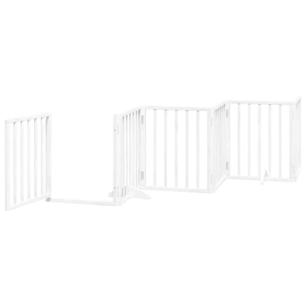 Foldable Dog Gate with 12 Panels in White