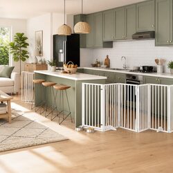 Durable Foldable Dog Gate with Door - 9 Panels
