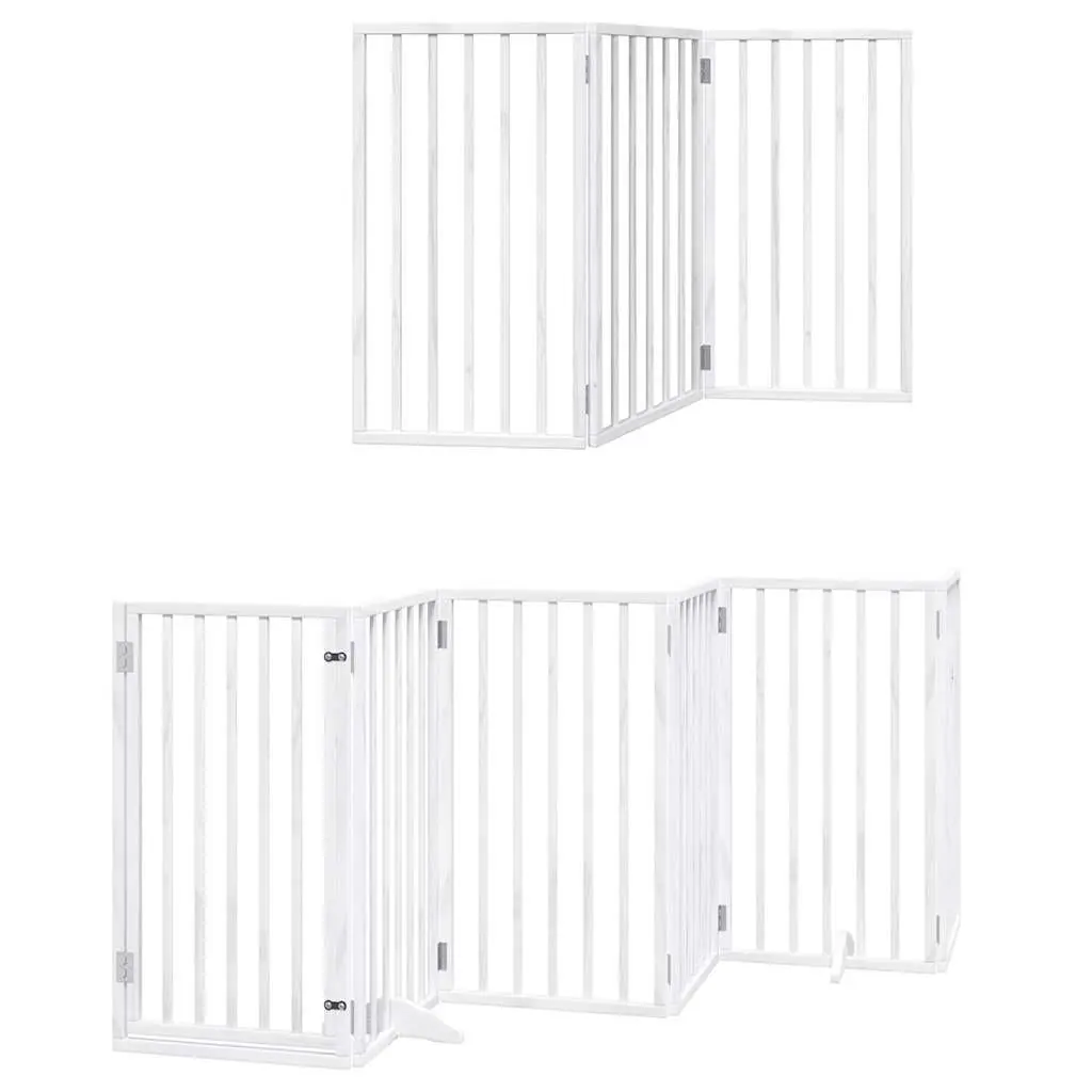 Foldable 12-Panel Dog Gate with Door Lock