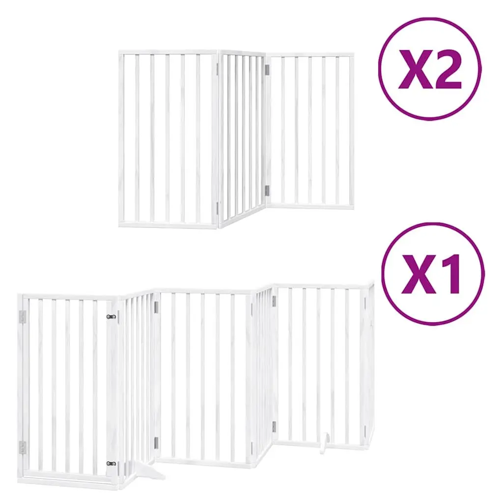 Foldable 12-Panel Dog Gate with Door Lock