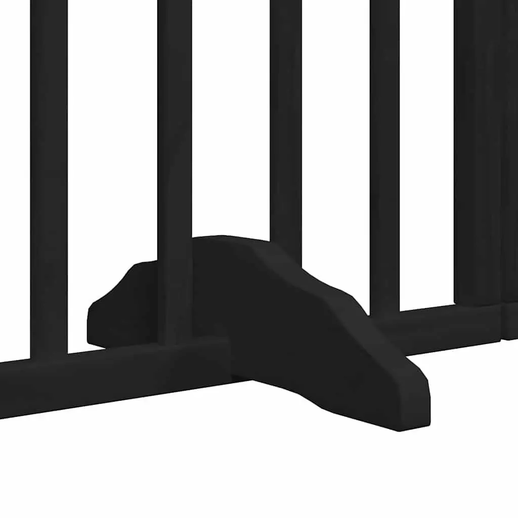 Foldable Dog Gate with Door, 9 Panels, Black