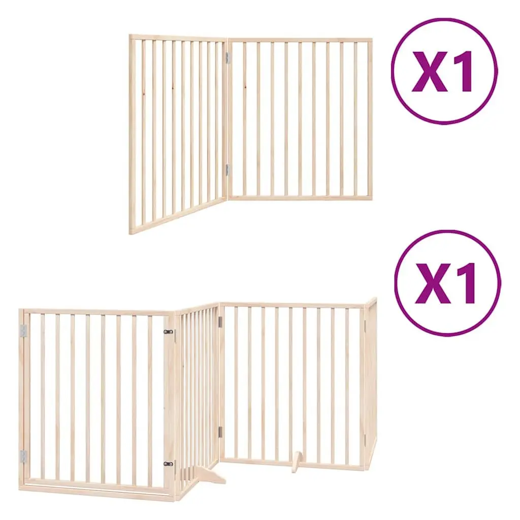 6-Panel Dog Gate in Brown Poplar Wood