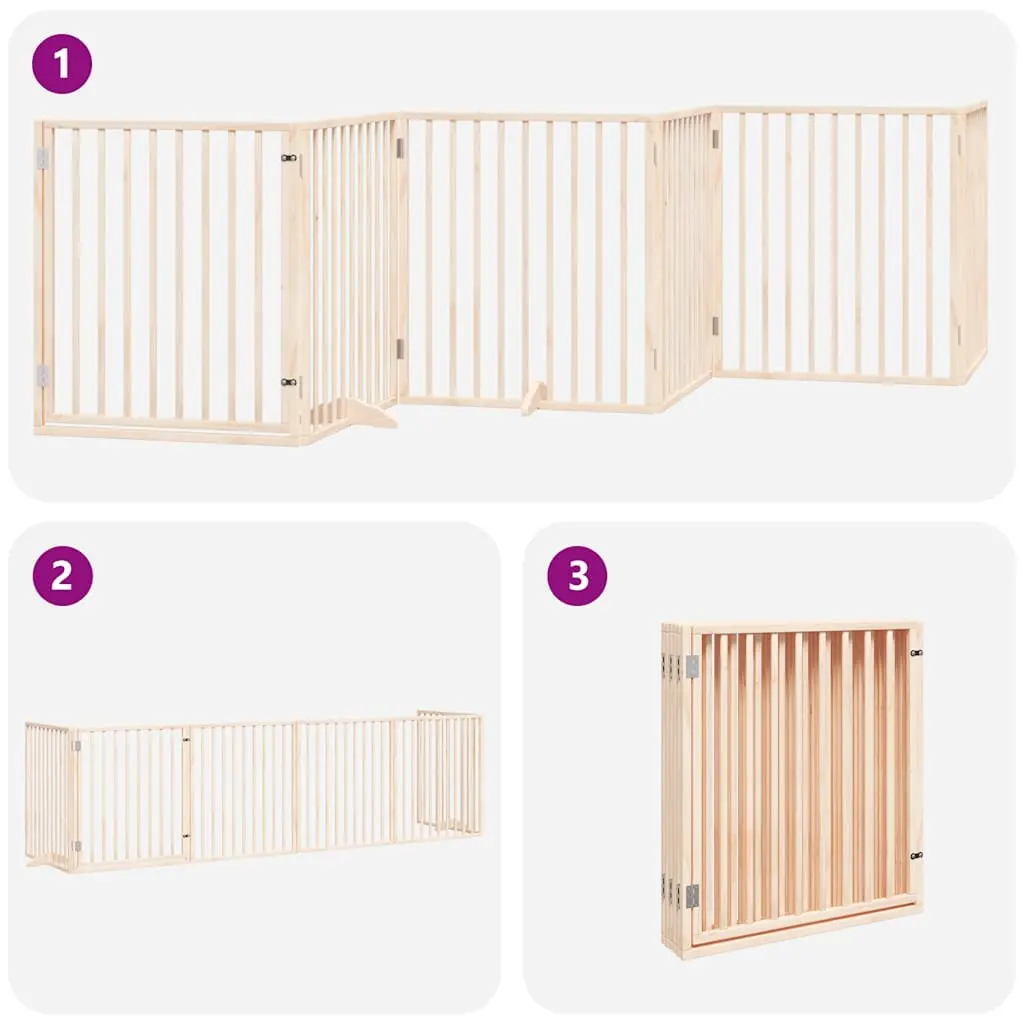 6-Panel Dog Gate in Brown Poplar Wood