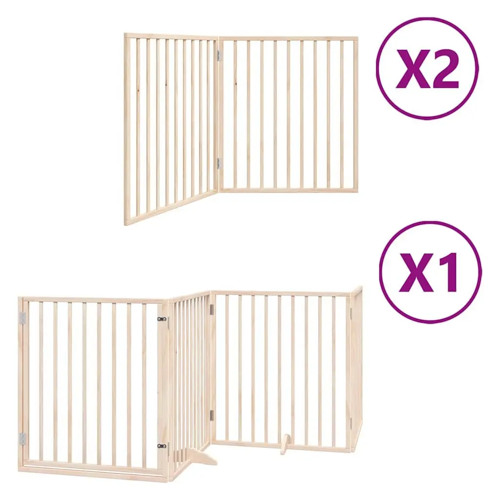 8-Panel Dog Gate with Secure Door for Pets