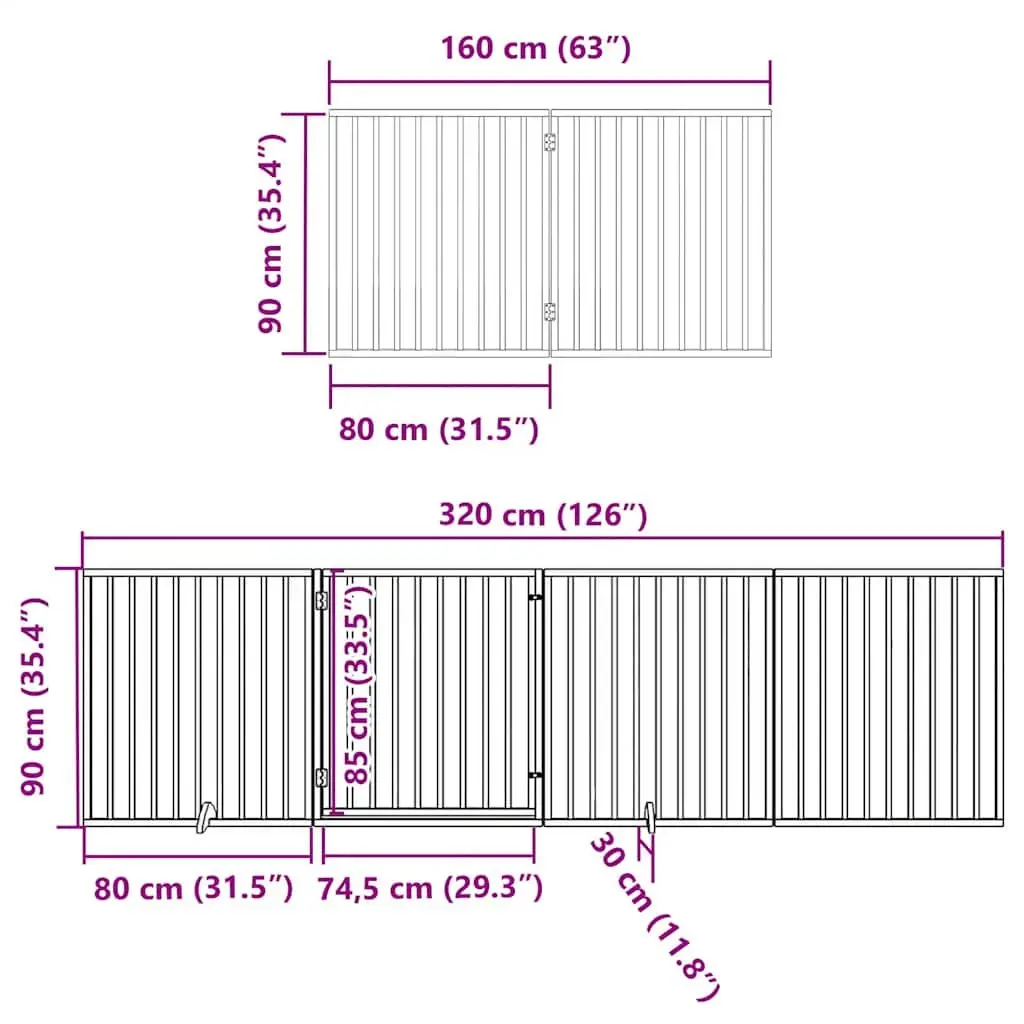 8-Panel Dog Gate with Secure Door for Pets
