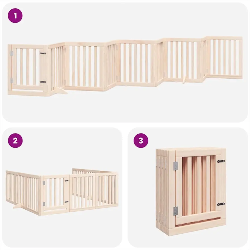Foldable Dog Gate with 9 Panels, 450cm