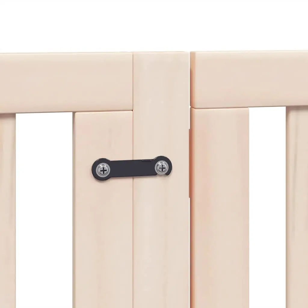 Dog Gate Foldable 12 Panels 600cm Poplar Wood Pet Barrier Door Brown