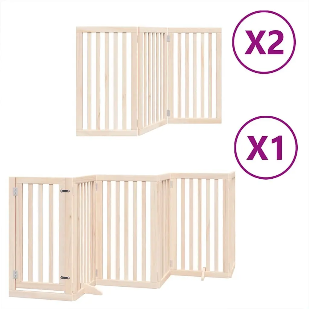 Foldable Dog Gate with 12 Panels and Secure Door Lock