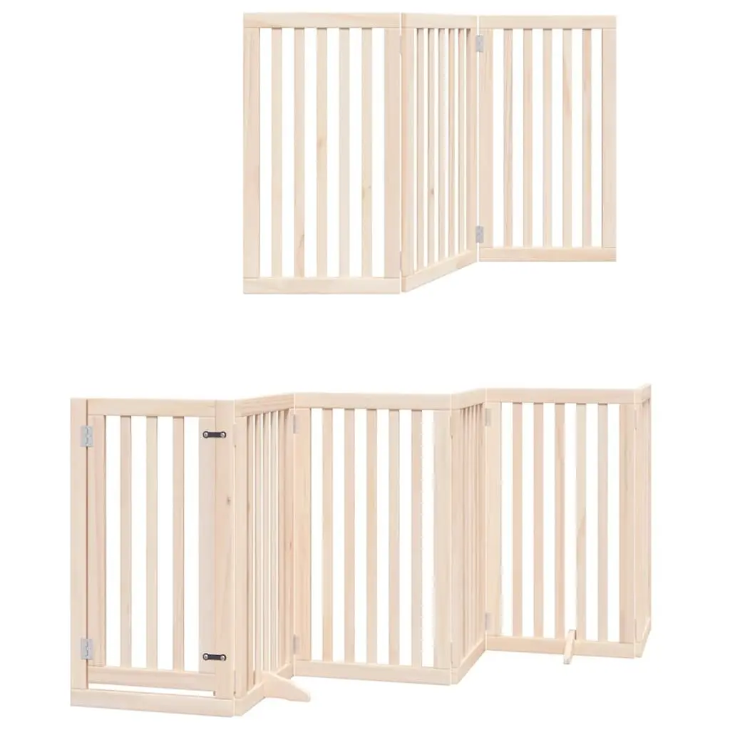 Foldable Dog Gate with 12 Panels and Secure Door Lock