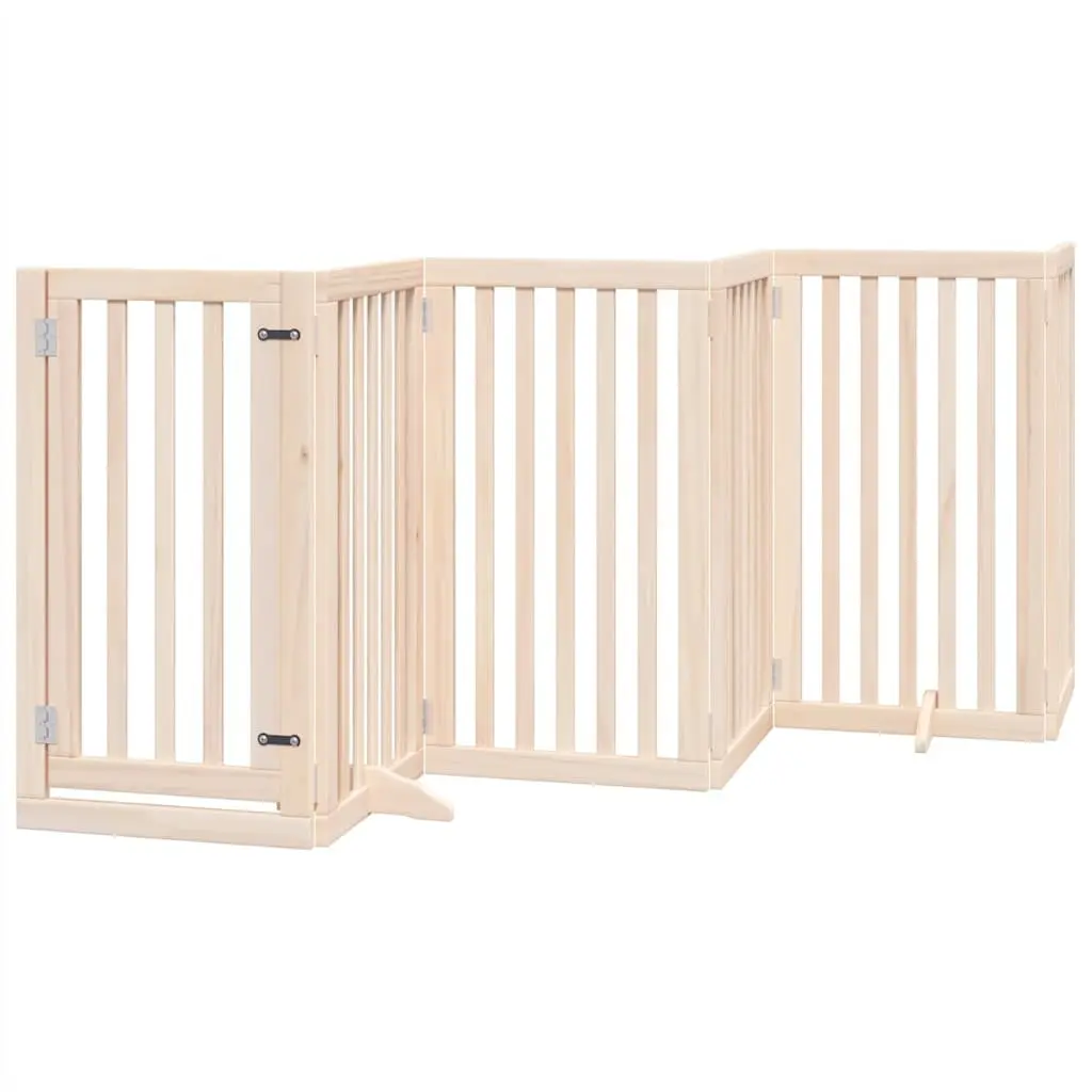 Foldable Dog Gate with 12 Panels and Secure Door Lock
