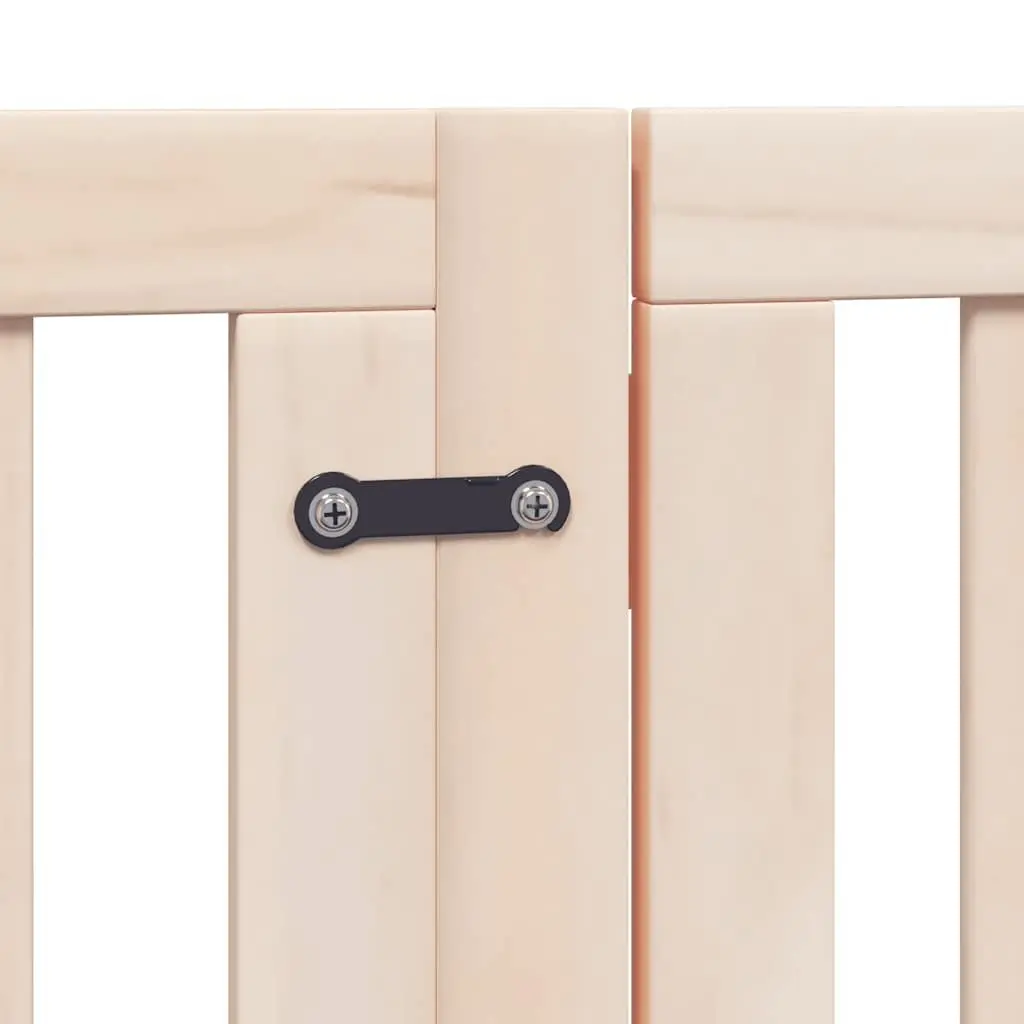 Foldable Dog Gate with 15 Panels in Brown Poplar Wood