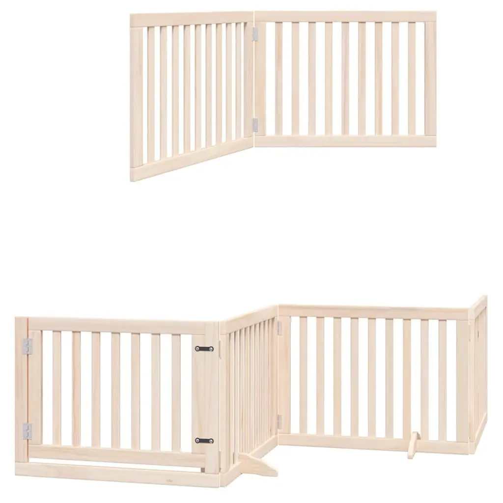 8-Panel Foldable Dog Gate with Lockable Door