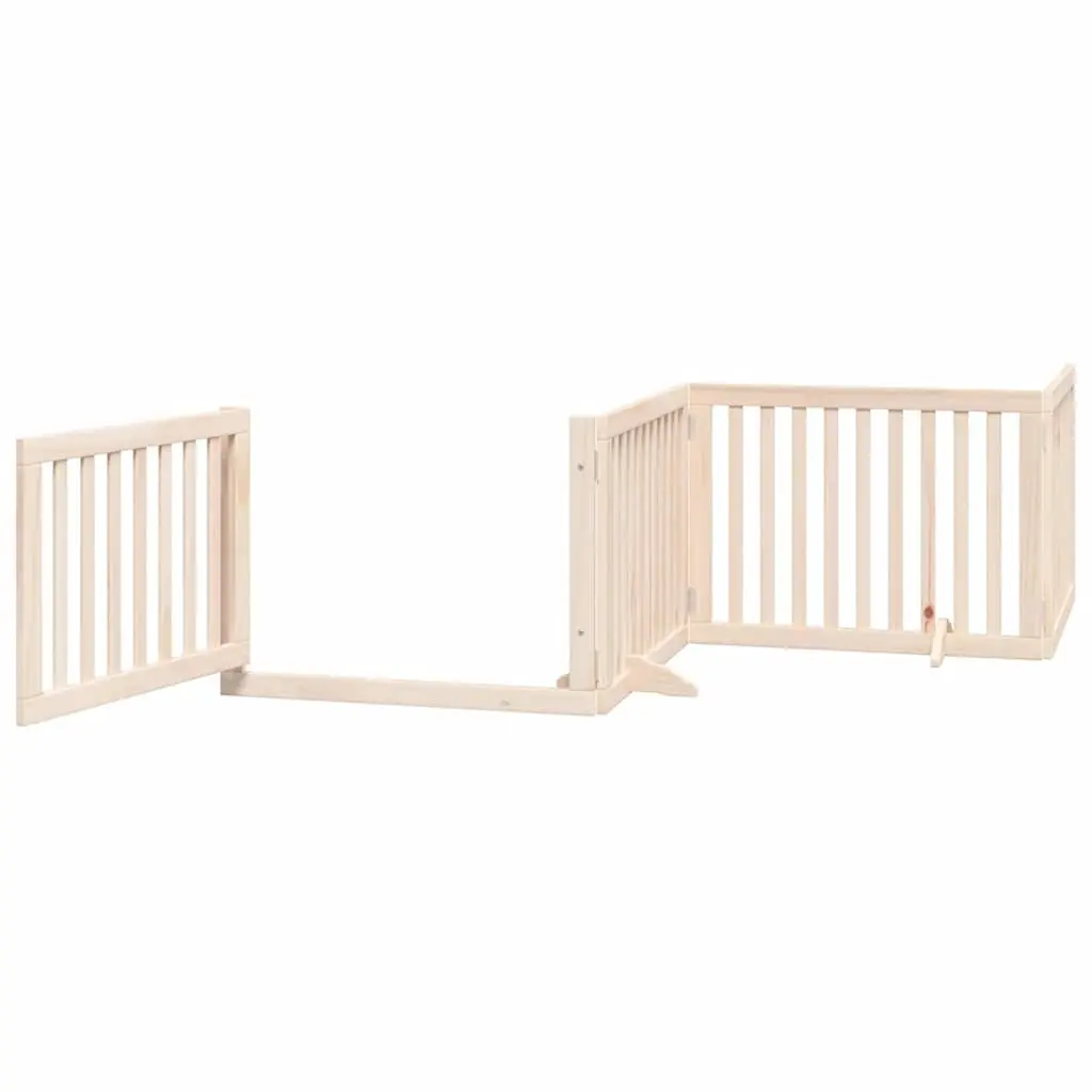 8-Panel Foldable Dog Gate with Lockable Door