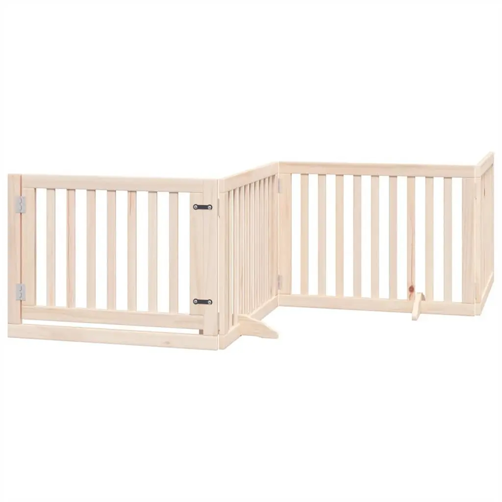 8-Panel Foldable Dog Gate with Lockable Door