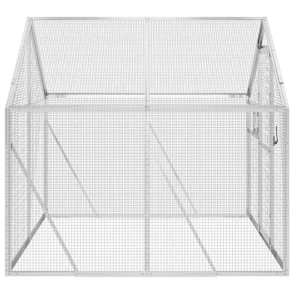 Silver Aluminum Frame Bird Aviary with Wire Mesh Grids