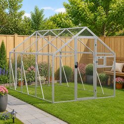 Premium Silver Large Bird Aviary with Aluminium Frame
